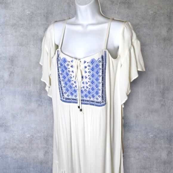 NWT Boho Chic Cold Shoulder Maxi Dress By Avenue Plus Size 14/16 - Picture 3 of 11